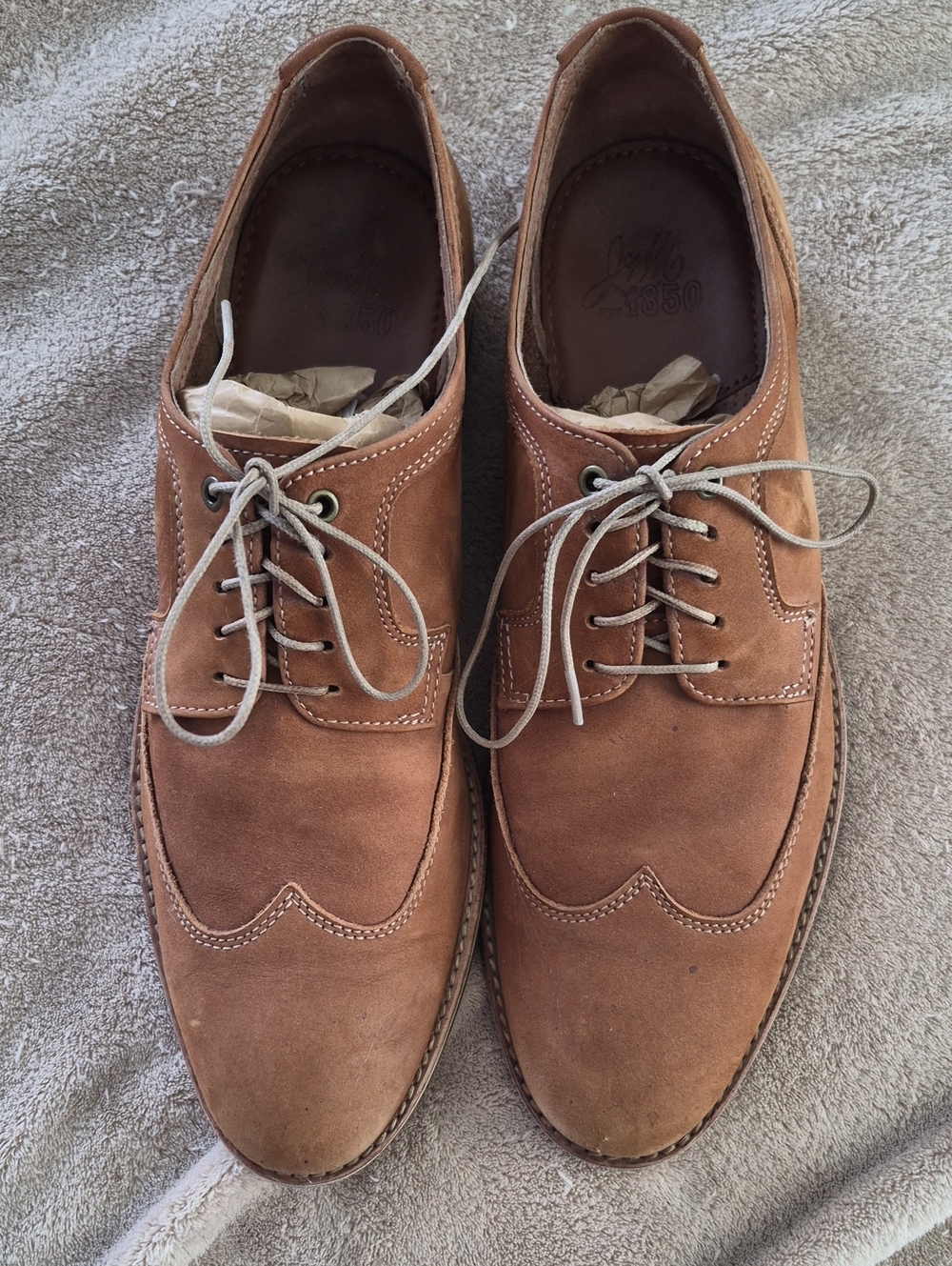 Johnston & Murphy Men's Brown Wingtip Derby Oxfords